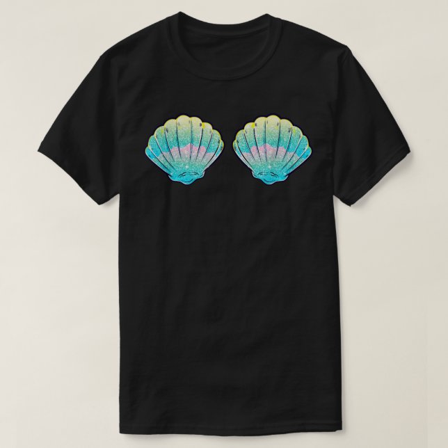 Sjöjungfru Sea Snäcka Bra Birthday Costume Girls K T Shirt (Design framsida)