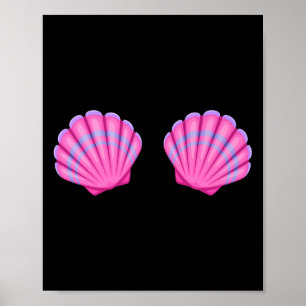 Sjöjungfru Sea Snäcka Bra Halloween Costume Tee Ro Poster