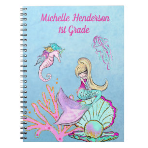 Sjöjungfru Seahorse & Jellyfish Notebook Anteckningsbok