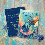Sjöjungfru Seahorse Santa Nautical jul Party Inbjudningar<br><div class="desc">Det här är SEAson som ska vara glad! Inbjudan,  dina vänner och din familj att fira med den här inbjudan till nautisk julfest som innehåller en förtjusande vattendjup med en sjöjungfru,  seahorse Santa,  tropisk fisk och korall på framsidan och dina party-detaljer på baksidan. Art av KL Lagrar</div>