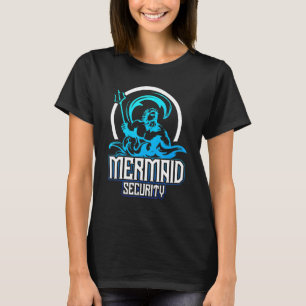 Sjöjungfru Security Birthday Roligt Merman Swimmer T Shirt