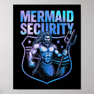 Sjöjungfru Security Funny Pappa Sjöjungfru Beach G Poster