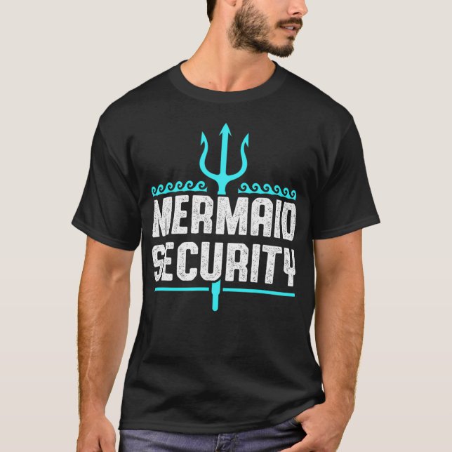 Sjöjungfru Security Funny Swimming Gift Merman Mai T Shirt (Framsida)