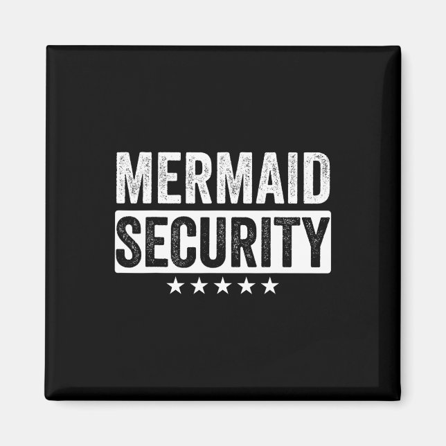Sjöjungfru Security Halloween Costume Pappa Manar  Magnet (Framsidan)