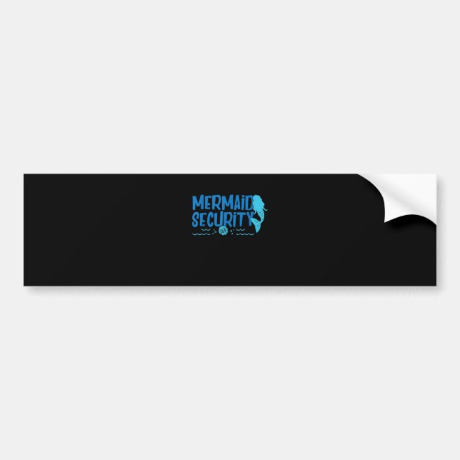 Sjöjungfru Security - Lustigt Swimming Gift Bildekal (Framsidan)
