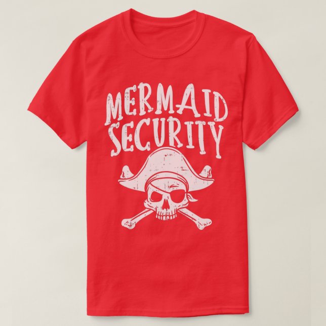 Sjöjungfru Security Pirat matchande familjen Party T Shirt (Design framsida)