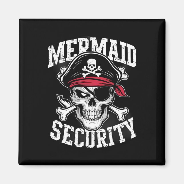 Sjöjungfru Security Pirat Pappa Brother Halloween Magnet (Framsidan)