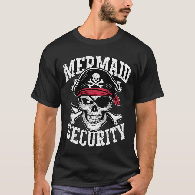 Sjöjungfru Security Pirat Pappa Brother Halloween T Shirt (Framsida)