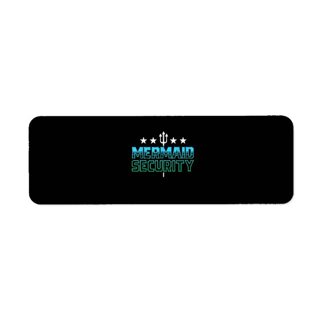 Sjöjungfru Security Simma Team Gift Swimmer Swimmi Returadress Etikett (Framsidan)