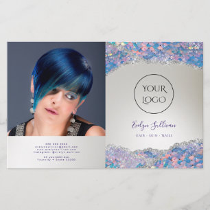 Sjöjungfru sequin faux foil bifold brochure
