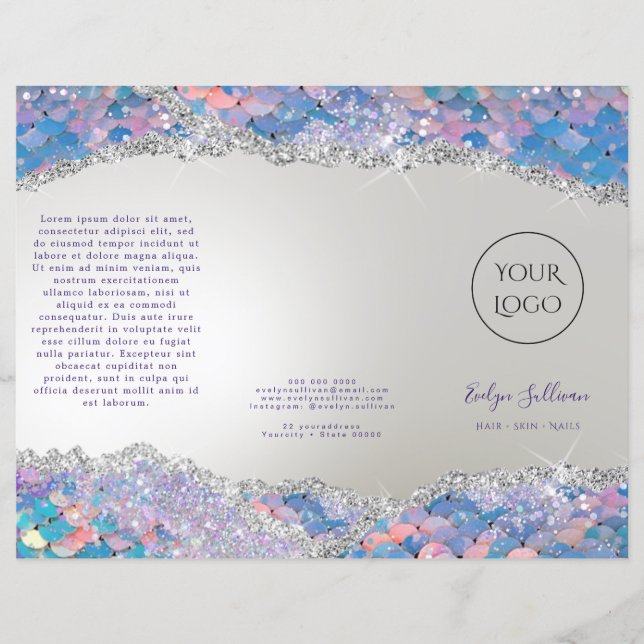 Sjöjungfru sequin faux foil brochure (Framsida)