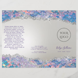 Sjöjungfru sequin faux foil brochure