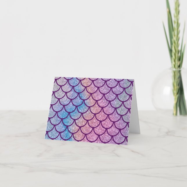 Sjöjungfru Shimmer Scale Brevkort Tack Kort (Framsida)