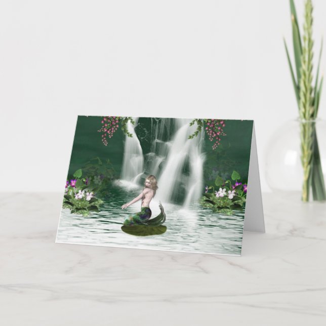 Sjöjungfru Shower Greeting Card Kort (Framsida)