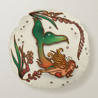 Sjöjungfru Silae Round Pillow Rund Kudde