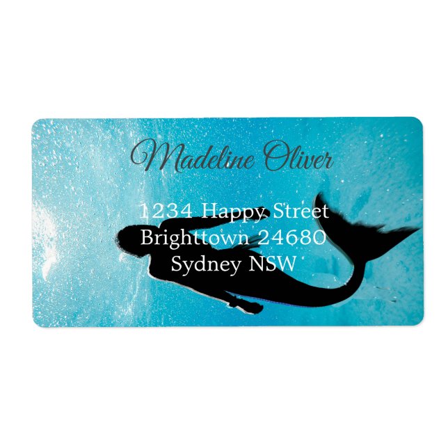 Sjöjungfru Silhouette Blue Ocean Fraktsedel (Framsidan)