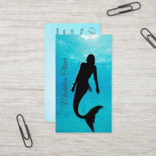 Sjöjungfru Silhouette Blue Ocean QR Code Professio Visitkort