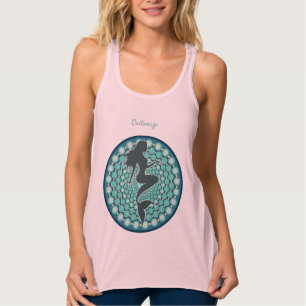 Sjöjungfru Silhouette i Bubbles Thunder_Cove Tank Linne Med Racerback