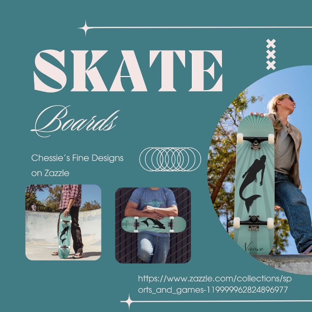 Sjöjungfru Silhouette Sol Ray Skateboard (Skapare uppladdad)