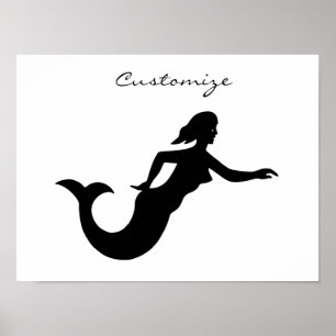 Sjöjungfru Silhouette Thunder_Cove Poster