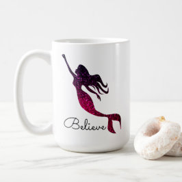 Sjöjungfru Silhouette Tro om inspiration Lila Kaffemugg