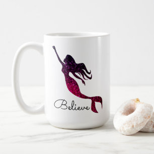 Sjöjungfru Silhouette Tro om inspiration Lila Kaffemugg