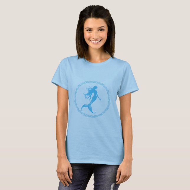 Sjöjungfru Siluett T Shirt (Hel framsida)