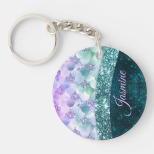 Sjöjungfru silver faux glitter monogram