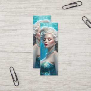 Sjöjungfru Silver Hair Turcos Ocean Mini Bookmark Visitkort