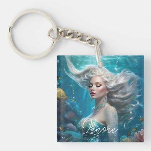 Sjöjungfru Silver Hair Turquise Ocean