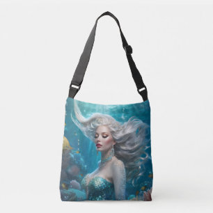 Sjöjungfru Silver Hair Turquise Ocean Axelväska