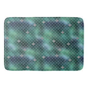 Sjöjungfru Silver Teal Ocean Glitz Badrumsmatta