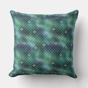 Sjöjungfru Silver Teal Ocean Glitz Kudde