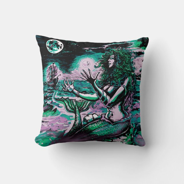 Sjöjungfru Siren Atlantis Pearl Kudde (Framsida)