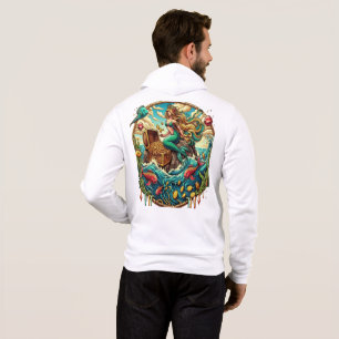 Sjöjungfru sitta vid sten med öppen skattning t shirt