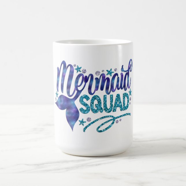 Sjöjungfru - "sjöjungfruSquad" - krickaFauxglitter Kaffemugg (Center)