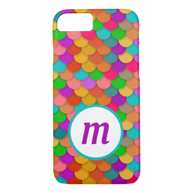 Sjöjungfru Skalförändrar Trendiget Färgt monogram Case-Mate iPhone Skal (Baksida)