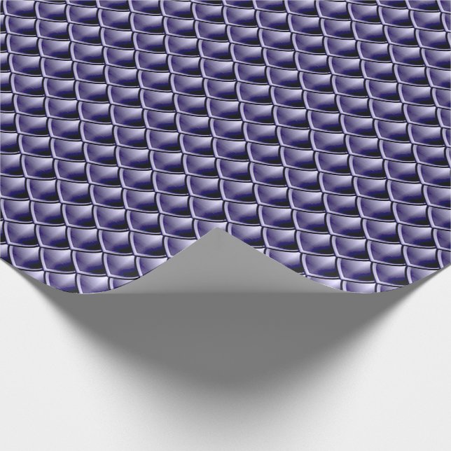Sjöjungfru Skalor Dragon Skin Blue Navy Metallic Presentpapper (Hörn)