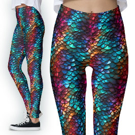 Sjöjungfru Skalor fisk under havets månster Leggings