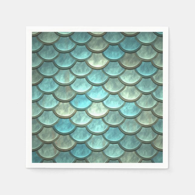 Sjöjungfru Skalor Sjöjungfruar under vatten, Party Pappersservett (Framsidan)