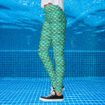 Sjöjungfru Skalor turkos Grönt mönster Leggings<br><div class="desc">Upprepande skalor mönster i turkos-grönt,  även tillgänglig i rosa och lila. Bära endast för roligt eller gör en underbar sjöjungfru kostym.</div>