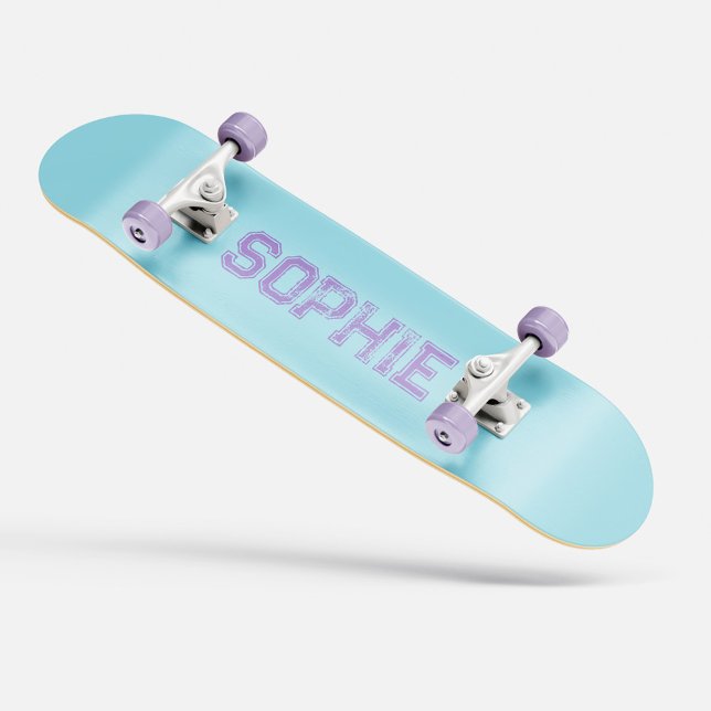 Sjöjungfru Skateboard Personlig Namn (Girly Varsity Pink Skateboard Personalized Name mermaid)