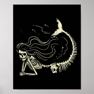 Sjöjungfru Skeleton Halloween Costume Women Girls Poster