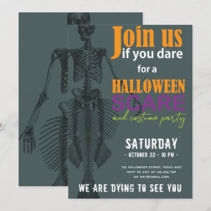Sjöjungfru Skeleton Halloween fest Inbjudningar