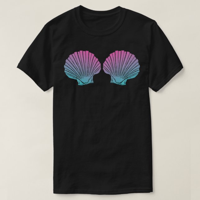 Sjöjungfru Snäcka Seashell Födelsedagsfest Gift T Shirt (Design framsida)
