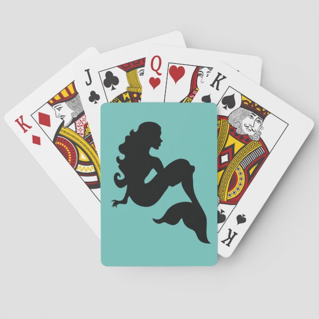 Sjöjungfru som leker kort spel kort (Baksidan)