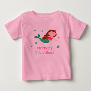 Sjöjungfru Söt 1:a julen T-shirt