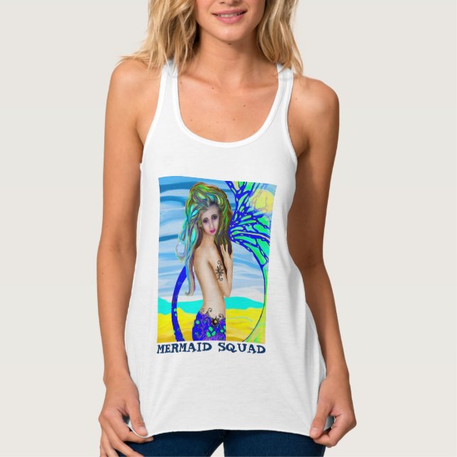 SJÖJUNGFRU SQUAD Art T-Shirts Linne Med Racerback (Framsida)