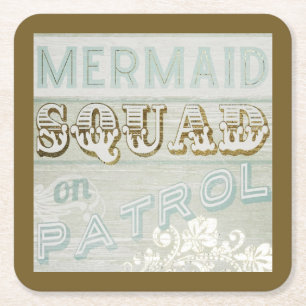 Sjöjungfru Squad on Patrol Underlägg Papper Kvadrat