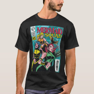 Sjöjungfru Squad Tecknad Bok-djur lustigt - T Shirt